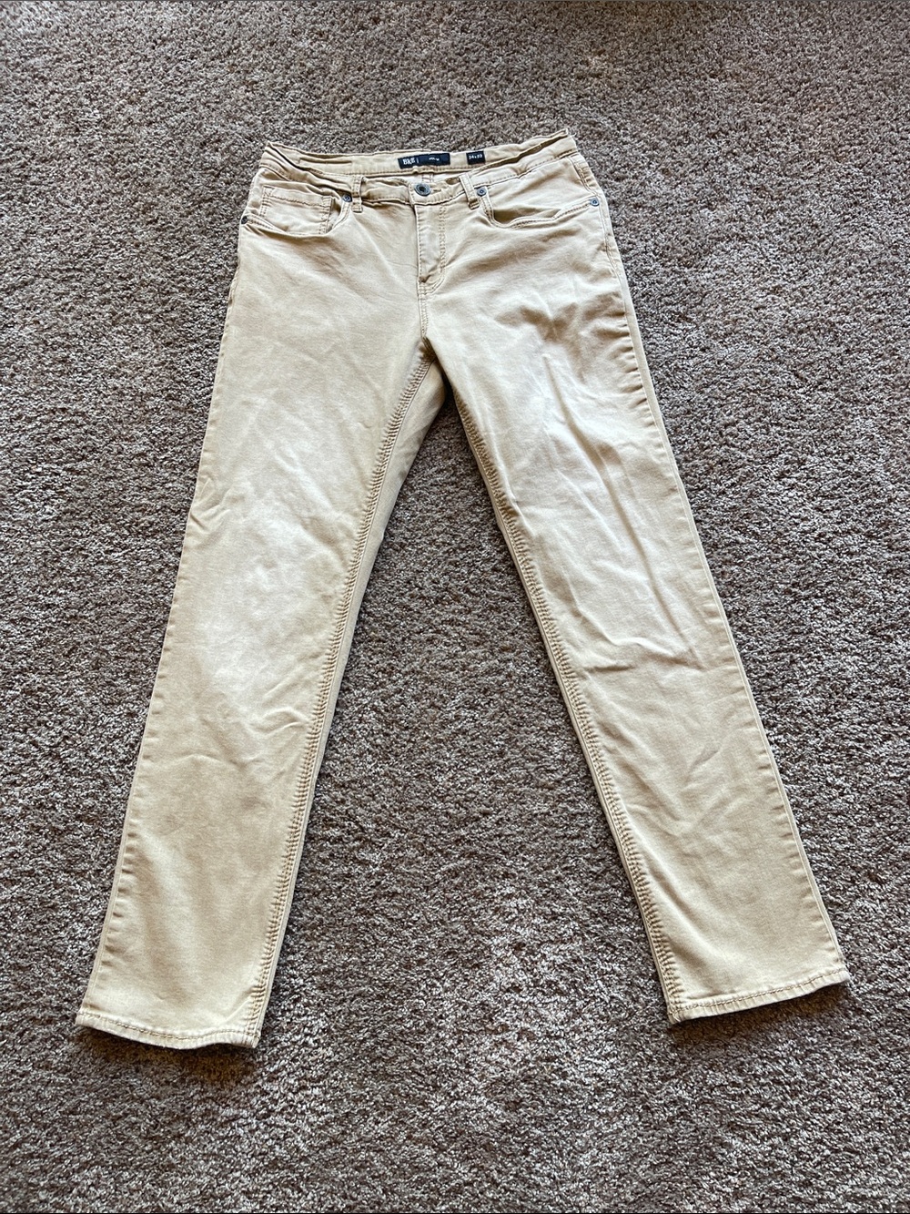 Mens BUCKLE BKE Nolan khaki soft denim. 34 x 32” like new